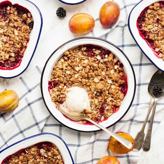 Plum and Blackberry Crisp