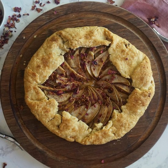 Rose & Cardamom Pear Galette