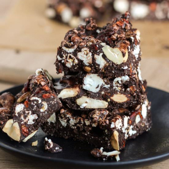 Dark Chocolate Rocky Road Slice