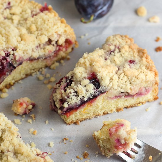 Quick Plum Streusel Cake