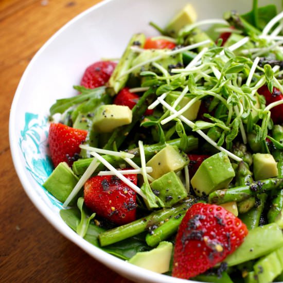 Asparagus, Strawberry, Greens Salad