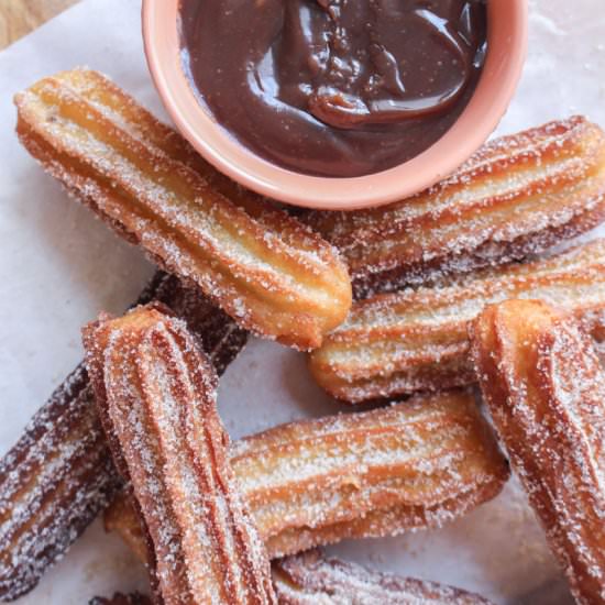 Churros with Peanut Butter Sauce