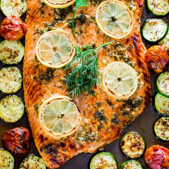 Honey Garlic Salmon and Veggies