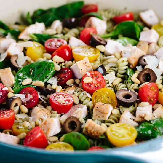 One Pot Chicken Pesto Pasta