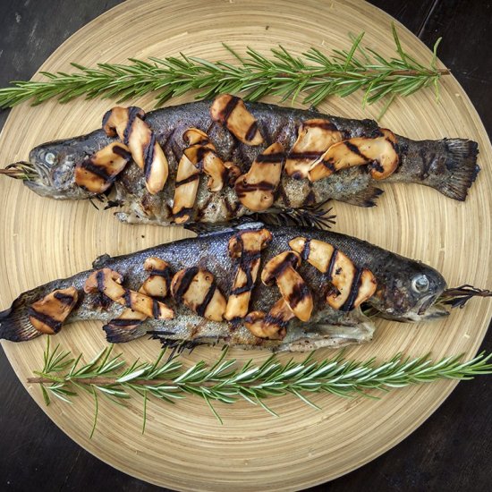 Grilled Trout with Sake Matsutake