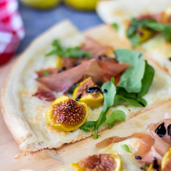 Pizza Bianca Figs and Prosciutto