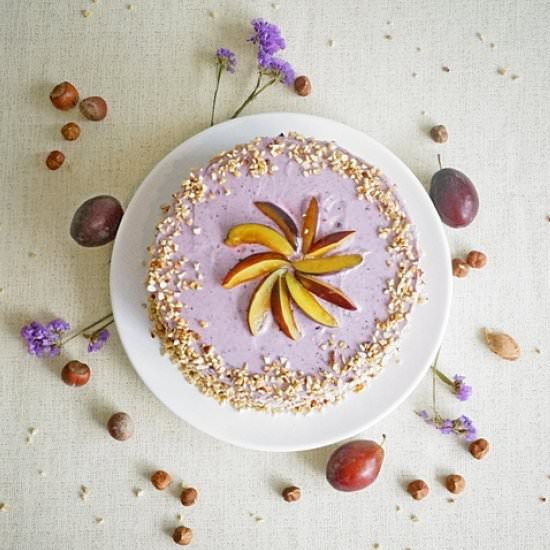 Plum cake with hazelnuts