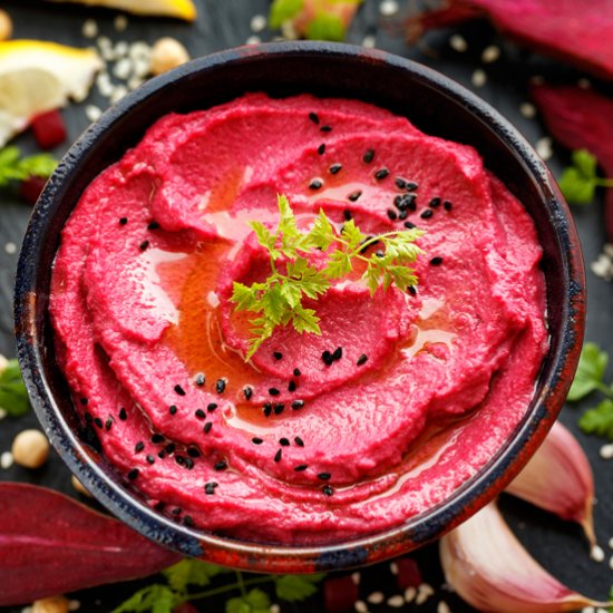 Creamy Roasted Beetroot Hummus