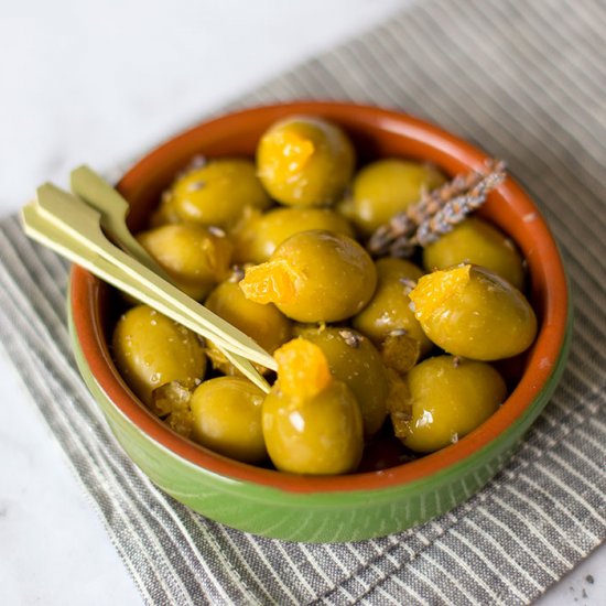 Orange stuffed olives