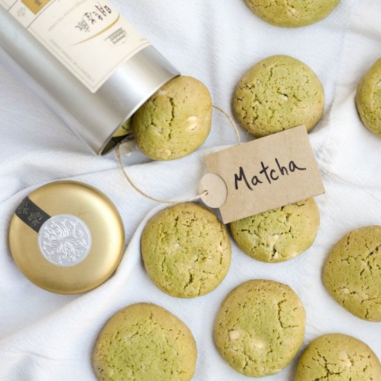 Matcha Cookies with White Chocolate