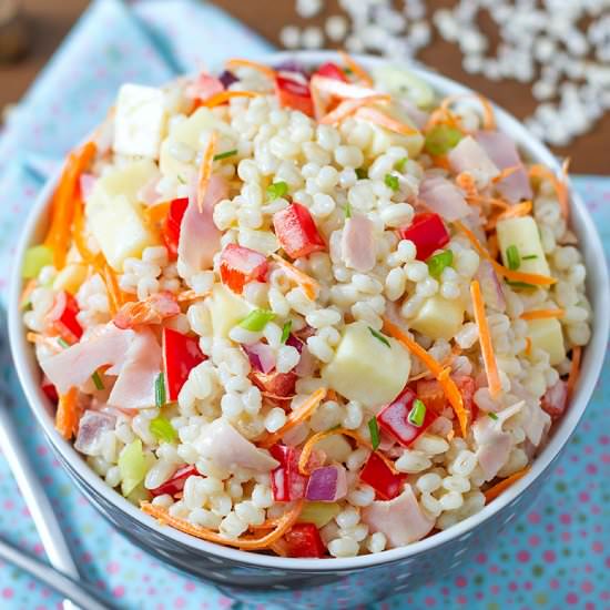 Ham and Cheese Barley Salad