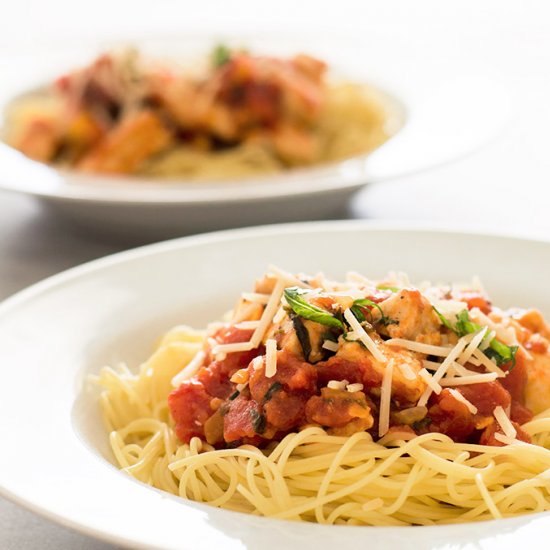 Quick Basil Chicken Pasta for Two