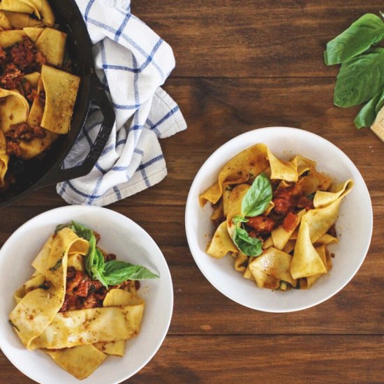 Pappardelle Pomodoro with Sausage