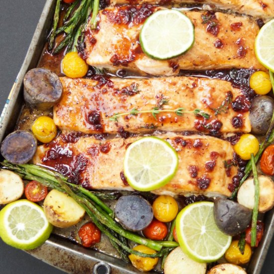 Tangy Salmon Sheet Pan Dinner