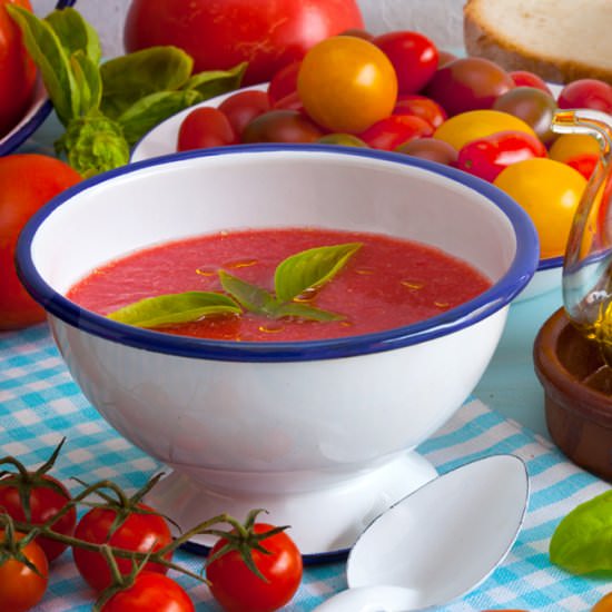 Cold Tomato & Basil Soup