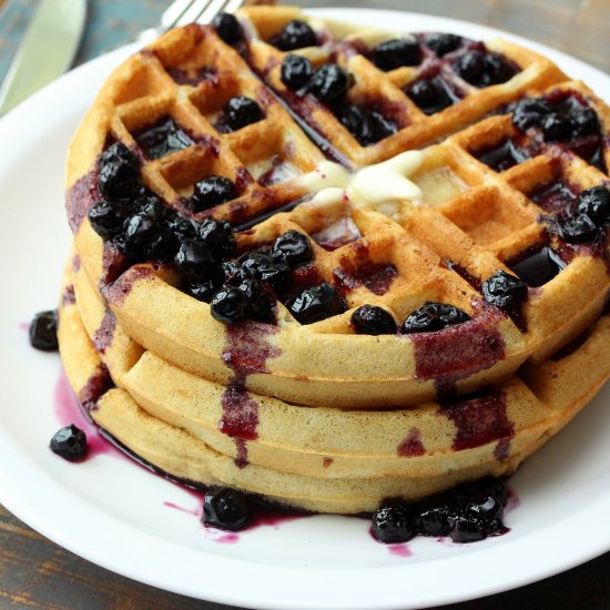 Buckwheat Waffles & Blueberry Syrup