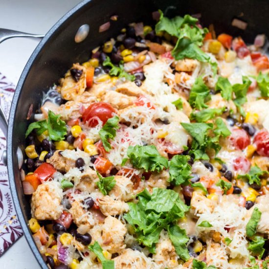 Cheesy Chicken Fajita Skillet