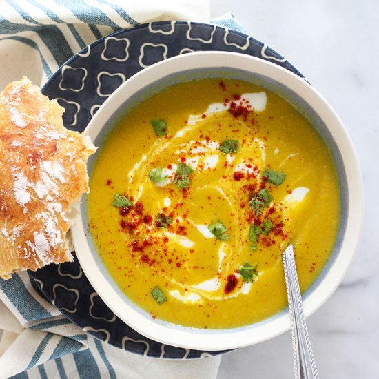 Vegan Curry Summer Squash Soup