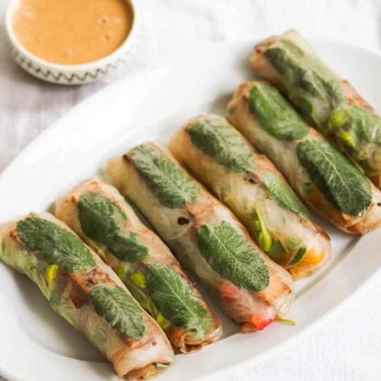 Black Garlic Tofu Spring Rolls