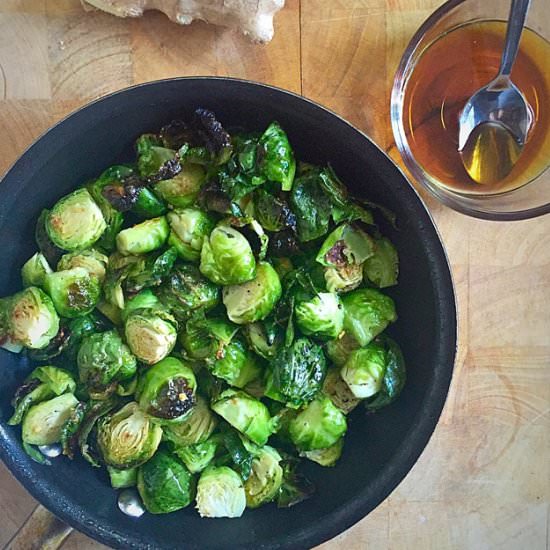 Maple and Ginger Brussel Sprouts