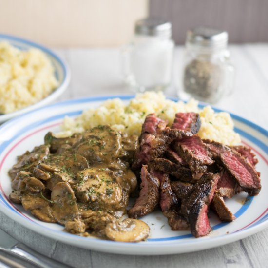 Steak, Mushrooms & Bulgar