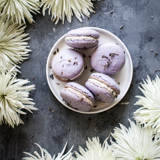 Lavender Honey Coconut Macarons