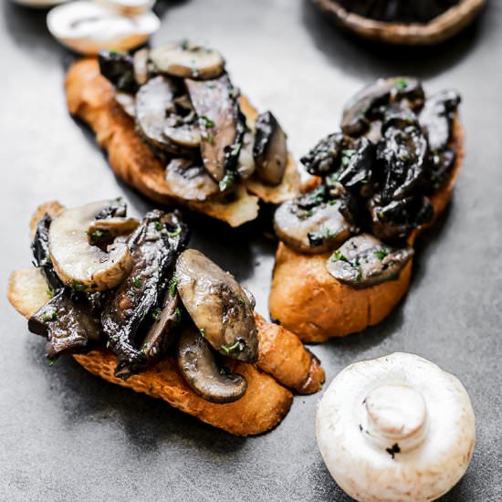 Double Mushroom Brushetta