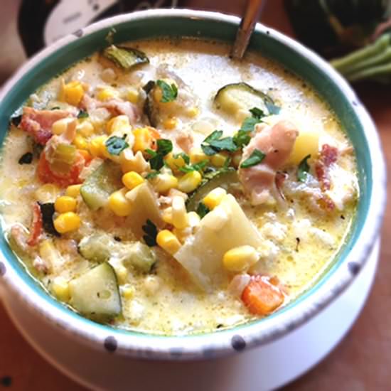 Zucchini Corn Clam Chowder Recipe