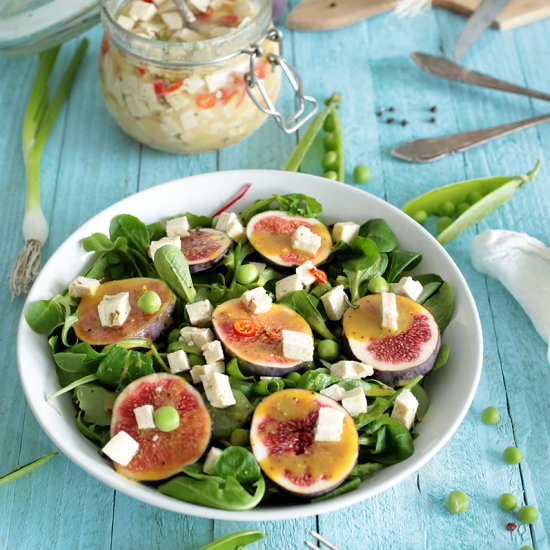 Fig & Pea Salad with Tofu Feta