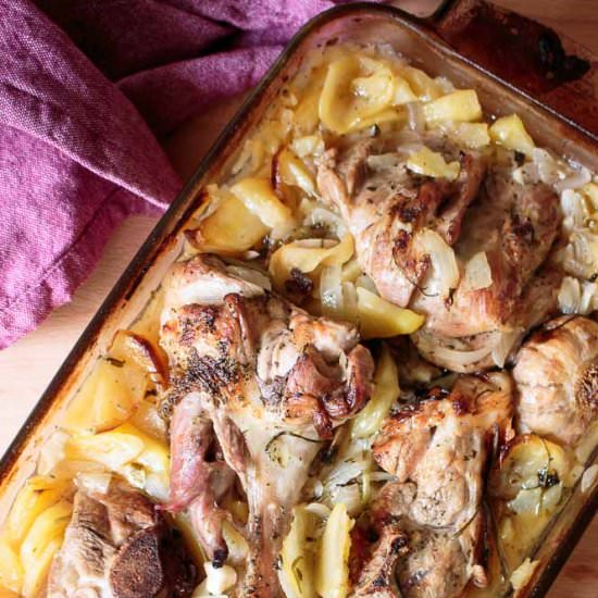 Spanish lamb baked