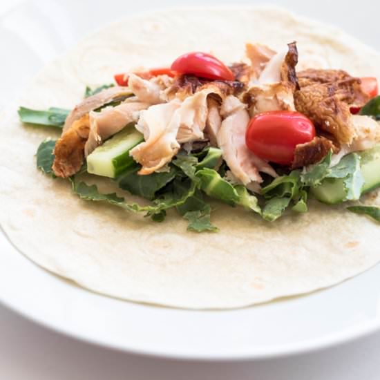 Chicken wraps with kale