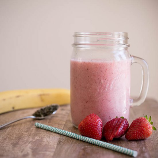 Strawberry Banana Mint Smoothie