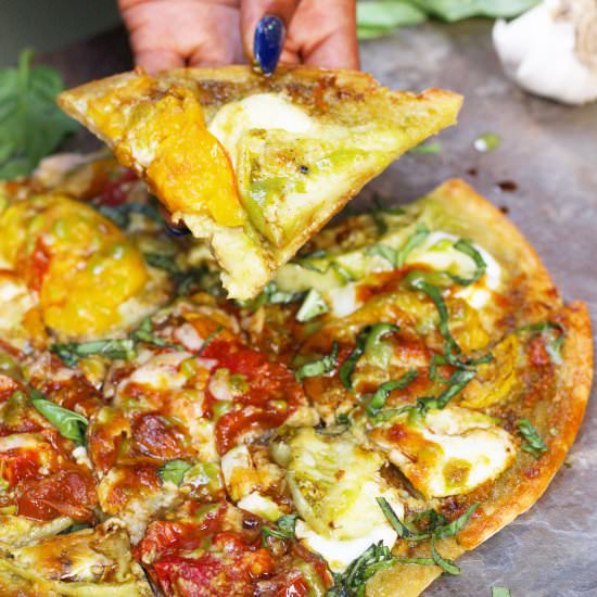 Heirloom Tomato & Pesto Flat Bread