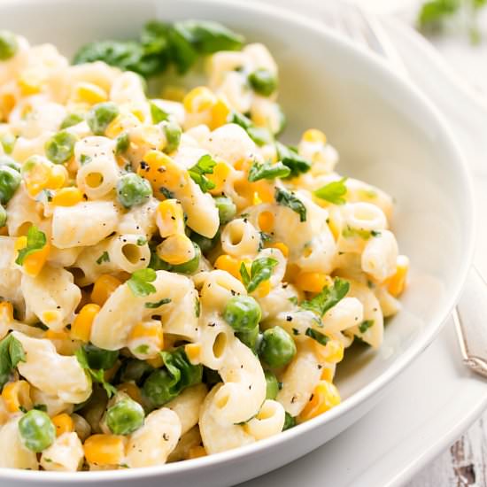 One Pot Pea and Corn Pasta