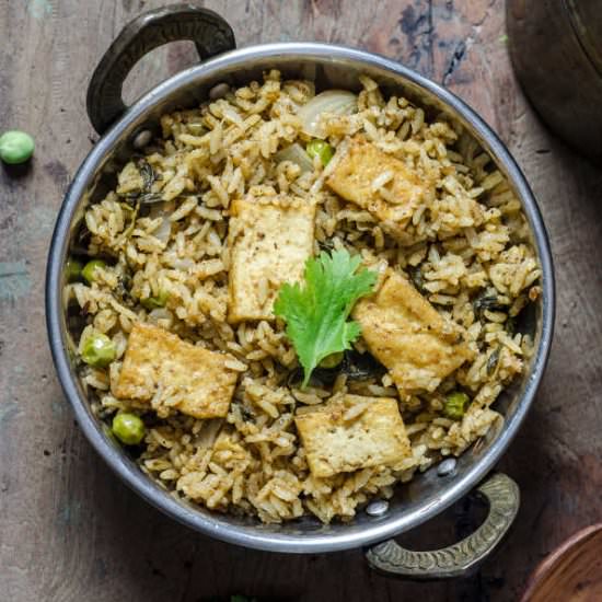 Tofu Peas Biryani