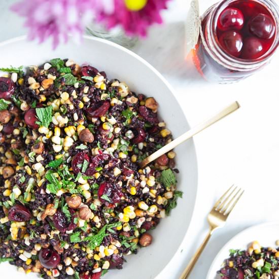 Black Rice Salad with Cherries