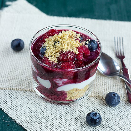 Raspberry and Blueberry Trifle