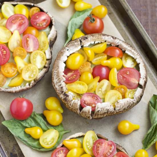 Tomato Pesto Cream Stuffed Mushroom