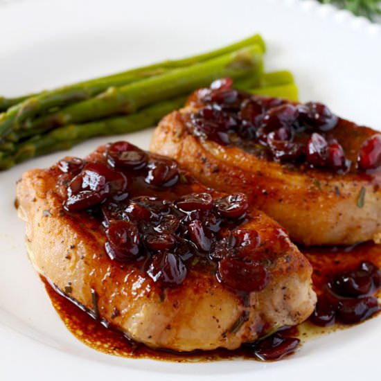 Pork Chops with Port & Cranberries