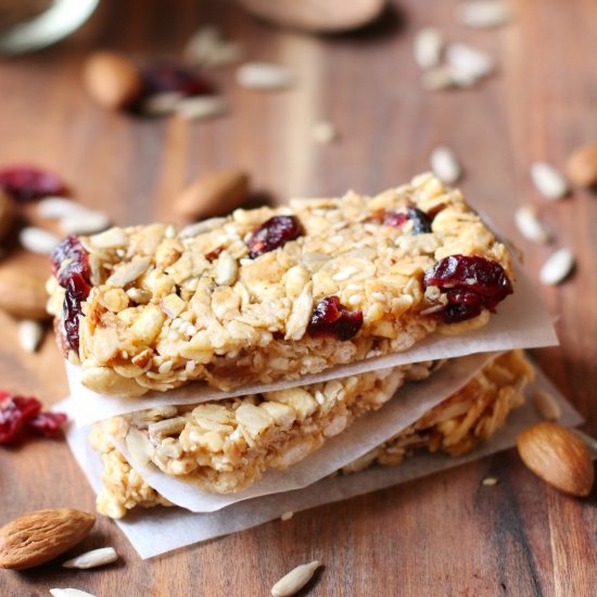 No Bake Peanut Butter Granola Bars