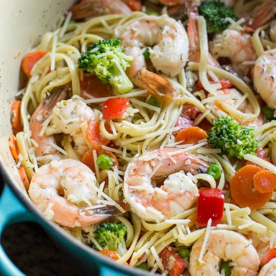 Shrimp Pasta Primavera