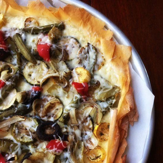 Veggie and Ricotta Phyllo Pizza