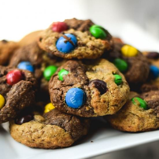 Peanut Butter M&M Monster Cookies