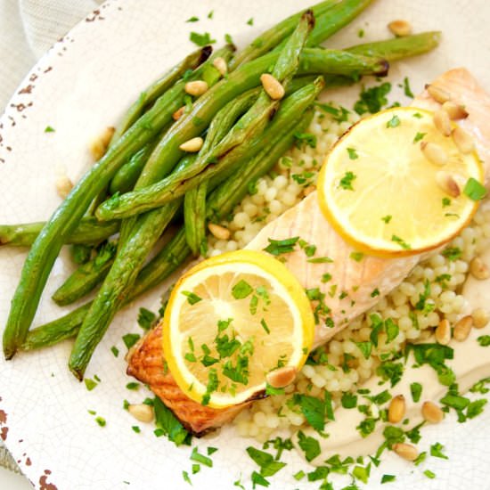 Broiled Salmon With Tahini Sauce