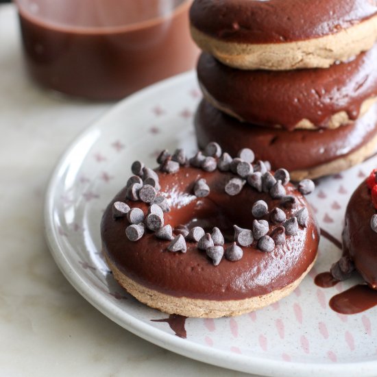 Vegan Chocolate Dipped Donuts