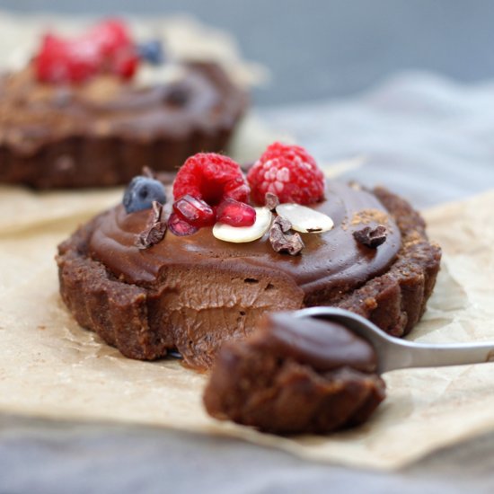 Raw Vegan Chocolate Ganache Tart