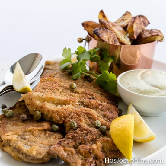 Crispy Wiener Schnitzel with Capers