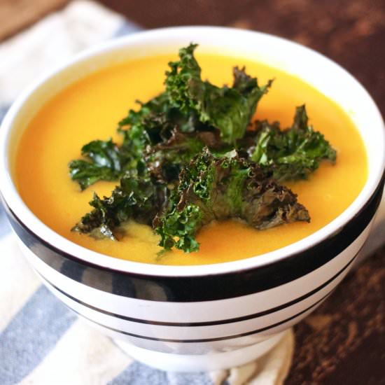 Butternut Squash Soup & Roast Kale