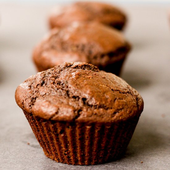 Light Zucchini & Chocolate Muffins