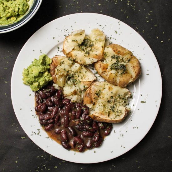 Smashed Potatoes & Baked Beans